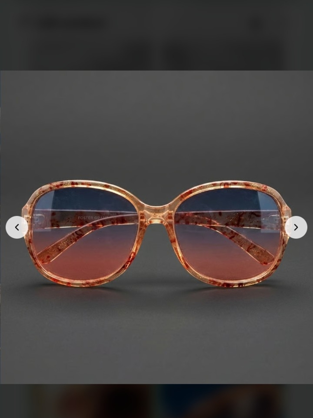 Foster Grant Tortoiseshell Frame Sunglasses with Pink-to-Blue Gradient Lenses